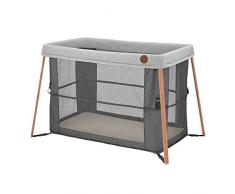 Maxi-Cosi Iris Culla e Lettino da Campeggio 2 in 1, con Materasso Regolabile su Due Altezze, Lettino da Viaggio Pieghevole e Compatto per Bambini 0 Mesi-3 Anni, con Borsa Trasporto, Essential Graphite