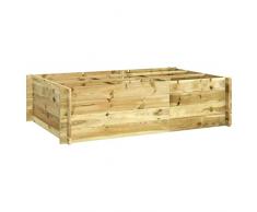 Aiuola rialzata, Giardino Rialzato Letto Giardino Rialzato Mini Orto Rialzato Fioriere da Esterno Letto Rialzato 150x100x40 cm in Legno Impregnato