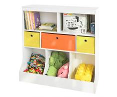 SoBuy Libreria montessoriana per Bambini Scaffale portagiochi Portariviste L92*P40*A93 cm KMB26-W
