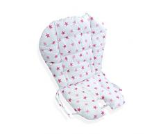Cuscino Per Seggiolone, Cuscino Per Seggiolone, Imbottitura Traspirante, Morbido E Confortevole,adatto Per La Maggior Parte Dei Seggioloni, Sedie Da Pranzo Per Bambini(motivo a Stelle Rosa)