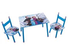 FUN HOUSE 712505 Disney Frozen Set Tavolo con 2 sedie per Bambini in MDF Blu 60 x 40 x 44 cm
