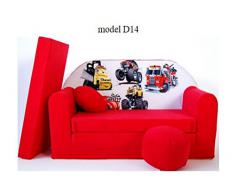 ItalPol Produkt Divano divanetto bambini cuscino e puff mini divano transformabile in lettino.