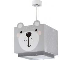 Dalber Little Teddy - Lampada da soffitto per bambini, a forma di orso, 60 W, colore: grigio