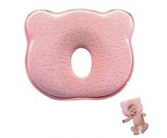 FMKLDENA Cuscino per Bambini, Cuscino Modellante per la Testa del Bambini, Traspirante Cuscino per Neonati, Buona Resilienza, Cuscino per Culla Antisoffoco, Cuscino ipoallergenico Neonati (rosa)