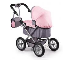 Bayer Design 1300800 - Passeggino per Bambole Trendy, Colore: Grigio/Rosa, 46 cm