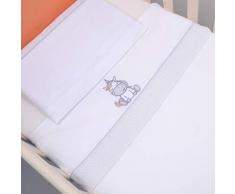 PEKITAS Bebe Set Di Lenzuola 50x80cm 3 Pezzi Miniculla Culla 100% Cotone Federa Per Cuscino Lenzuolo con Angoli Unicorno Bianco