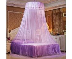 navigatee Letto principessa Valance Zanzariera, Appesa a baldacchino rotondo in pizzo Letto Rete Zanzariera Comoda zanzariera per bambino Studentessa Presepe Letto matrimoniale Queen