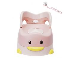 Vasino per WC per bambini, mini wc, con coperchio a spazzola, schienale, paraspruzzi, leggero, portatile, facile da pulire, per neonati e bambini da 1 a 4 anni (rosa)