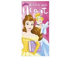 Disney Princess - Telo da bagno e mare Ascolta il tuo cuore, 140 x 70 cm, cotone, muticolore, 140 x 70 x 1 cm
