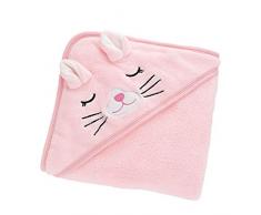 WangsCanis Asciugamani con Cappuccio per Neonati, Asciugamano da Bagno Super Morbido Avvolgente per Dormire per Neonati (Gatto, Taglia Unica)