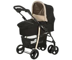 Hauck/Shopper SLX Trio Set/Trio Passeggino 3 in 1 / Ovetto/Navicella con Materasso/Sportivo/fino a 25 kg/Posizione Nanna/Portabibite/leggero/pieghevole compatto, caviar beige (nero beige)