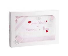 Mio piccolo Lenzuola Culla Carrozzina Navicella Neonato Neonata Cotone 100% Made in Italy Artigianali Confezione Regalo Neomamma Bambino Bambina Lenzuolina (Rosa)