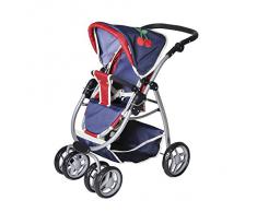 Knorrtoys 90793 - Passeggino per bambole con trasportino incluso, colore: Jeans/Rosso