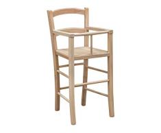 Biscottini Seggiolone in Legno massello di faggio Grezzo L46xPR46xH101 cm. Made in Italy