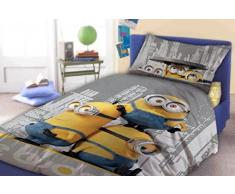 Faro Minions Biancheria da letto per bambini 140Â x 200Â cm federa 70Â x 90Â cm le Buddies, Cotone, Multicolore, 200Â x 140Â cm