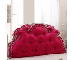 Schienale Del Comodino stile coreano principessa sposa letto comodino grande cuscino grande cuscino dello schienale è rimovibile e lavabile ( Colore : Rosso , dimensioni : 1.5M )