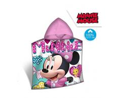 Disney Minnie WD19477 Poncho Mare, Bambina, Asciugamano, Cotone, Piscina, Multicolore