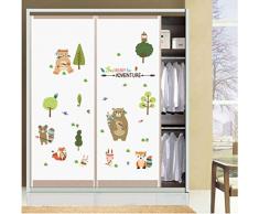ZBYLL Wall Stickers Animale Famiglia Bambini Camera da Letto Armadio Guardaroba Decorazione