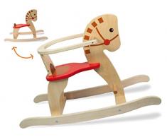 Generic Cavallo a Dondolo Legno Bambini Giocattolo di Legno da 1-3 Anni Giochi Cavalluccio Cavalcabile Sicurezza cavalcabili Gioco Classico
