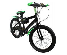 WSIKGHU Mountain bike 20, bicicletta per bambini con parafanghi, a 7 marce, per ragazzi e ragazze, in acciaio al carbonio, idea regalo per bambini da 125 cm a 155 cm (verde)