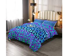 Donne Leopardo Piumone Adolescente Ragazzi Ghepardo Morbido Consolatore Set Bambini Ragazze Uomo Africa Animale Selvaggio Bambino Biancheria Da Letto Verde Viola Blu Tutte Le Stagioni Camera 3Pcs Kin
