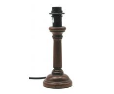 Paolo Rossi Lampada lumetto abat Jour da Comodino in Legno tornito - Produzione Propria - Made in Italy (Solo Base Legno Scuro)