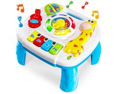 HERSITY Tavolo Musicale Bambini, Tavolino Bambini con Suoni e Luce Gioco Bambino 1 Anno, Neonati Giochi Interattivo Regalo per Prima Infanzia Bimbo 6-9 Mesi