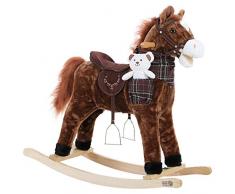 Deuba Cavallo Peluche a Dondolo in Legno con Suoni Animale a Dondolo Giochi Infanzia Bambini