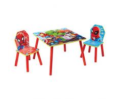 Spider-Man Marvel Superheroes Tavolo per Bambini con 2 sedie , Legno ingegnerizzato, Multicolore, 52 .5 x 63 x 63