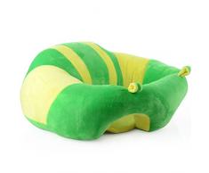 Jycra - Seggiolini per divano, simpaticissimi, sicuri morbidi, per dare la pappa - poltrona a sacco, portatile, per bambini - cuscino per 3 - 16 mesi, peluche+PP cotone, Green, 43x43x20cm