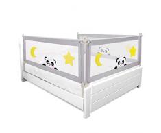 Douer Ringhiera Letto A Castello, Barriera Letto Bambini Alta, Protezione Removibile Protezione for Bambini Recinzione Adatto per Bambini Gemelli, Letto Matrimoniale,Grigio,220cm/86.8in