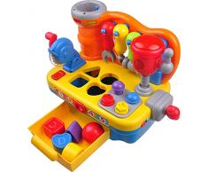Think Gizmos TG653 - Banco da Lavoro per Bambini - Giocattolo Interattivo Musicale per i Più Piccoli - Include Strumenti, Suoni e Luci - Ideale per Ragazzi e Ragazze dai 2 ai 5 Anni