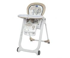 Chicco Polly Progres5 Seggiolone Pappa Regolabile per Bambini 0 Mesi - 3 Anni (15 kg), Trasformabile in Rialzo Sedia Bambini, Reclinabile a Sdraietta, con 4 Ruote e Chiusura Compatta - Clouds