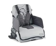 Mobiclinic® Kids, Seggiolino Portatile Bambini, Seggiolone da viaggio, Monkey, da 6 a 36 mesi, Fino a 15kg, Pieghevole, Imbracatura regolabile a 5 punti, Con portaoggetti, Grigio