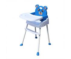 Seggiolone per bebè, 4 in 1, pieghevole, con vassoio per cintura di sicurezza, convertibile in seggiolino da 6 mesi a 3 anni (blu)