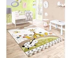 Tappeto per Bambini Camera dei Bambini Taglio Sagomato Baby Giraffa Beige Crema Colori Pastello, Dimensione:80x150 cm