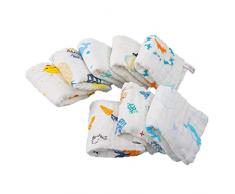 Asciugamani per bambini 25cm*50cm Mussola di Cotone Asciugamani per Bambini Sciarpa Fasce Telo da bagno Neonati Fazzoletto Bagno Alimentazione Viso Salviette