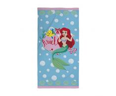 Character World Asciugamano ufficiale Disney Princess Ariel | Super morbido al tatto, design a sirena, perfetto per casa, bagno, spiaggia e piscina, dimensioni 140 cm x 70 cm
