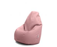 Puff Poltrona Sacco per Bambini Mamba 56x56x76 cm - 100 Litri Made in Italy in Finta pelle Imbottito per Ambiente Interno ed Esterno Colore Rosa