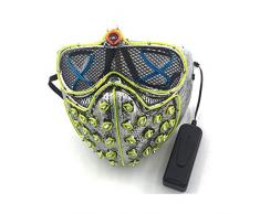 SOUTHSKY LED Maschera WD Maschera Luminosa Maschera Notte Luce Neon El Wire Light Up 3 Colors 3 Modes for Halloween Costume Cosplay Party