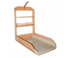 roba Fasciatoio Pensile per Neonati Pieghevole + Materassino Impermeabile Liebhabear con Stampa di Orsetti - Da Parete e Orizzontale - Legno Naturale