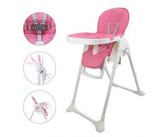 Sotech - Seggiolone bambino,Sedia da pranzo per bambini,Bambini Sedia da pranzo,Sedia per lalimentazione,Tavolo Da Pranzo Per Bambini,con Vassoio Amovibile per Bambini dai 6 Mesi,Rosa