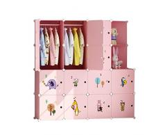 Guardaroba Semplici Bambini Armadio casa Camera da Letto Panno di plastica del Bambino del Tessuto Semplice Bagagli Moderna Hanging Assemblea Armadio FANJIANI