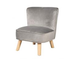 roba Poltrona per Bambini Lil Sofa - Piedini in Legno - Tessuto in Velluto - Morbido e Soffice - Arredamento per Bambini - per la Cameretta - dai 18 Mesi - Grigio