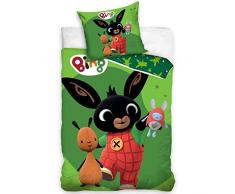 Bing & Hoppity - Set di biancheria da letto per bambini, 100% cotone, copripiumino 140 x 200 cm + federa 70 x 90 cm