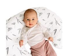 skiddoü cuscino allattamento Ammi cuscino gravidanza ergonomico per neonati, per posizionare, facilita allattamento, tessuto sicuro, fodera rimovibile, bianco