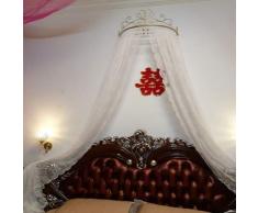 Letto a baldacchino principessa,Ferro battuto europeo copriletto mosquito net tendaggi tenda decorativa corona reticolato tende-F