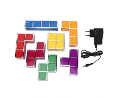 Jeffergarden Lampada da Notte a LED, Puzzle Fai-da-Te impilabile Lampada da Tavolo a LED da Notte Lampada da Tavolo Blocco da Gioco Decorazione Decorazione Luce da Notte 100-240V(Tetris Light)