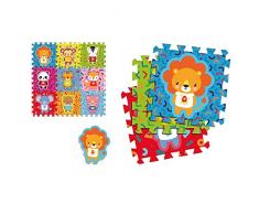 Sport1 Tappeto Bambini Madmat Mega Quadrotti Animali Unisex, Multicolore, 17 EU