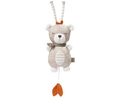 Fehn 052022 - Mini carillon Teddy FehnNATUR – Peluche e aiuto per addormentarsi con cotone (kbA) – Melodiasonno Kindlein Sleep calma neonati e bambini – per casa e in viaggio